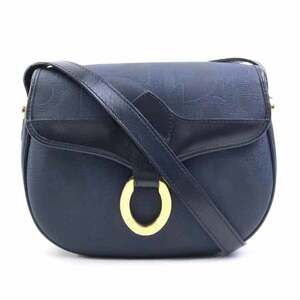 CHRISTIAN DIOR Blue Leather Shoulder Bag